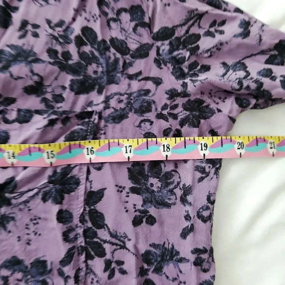 Anthropologie Pilcro Romy Relaxed Button Up Blouse Purple Floral Oversize XS - Picture 14 of 16